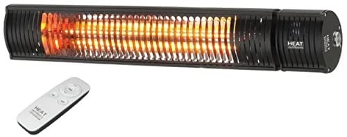 Heat Outdoors Shadow Ultra Low Glare Infrared Patio Heater - 1.5 kW Stylish Fixed Outdoor Heating with Remote - IPx5 Waterproof Ceiling Wall Mountable Parabolic Reflector Safety Guard