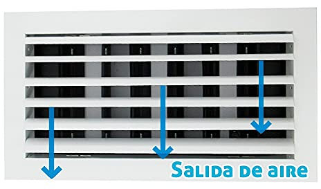 Rejilla de impulsión techo lama curva con regulación blanca