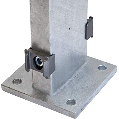 Gabionen Zaun Set 6/5/6 feuerverzinkt,Höhe 1,63m, Pfosten zum Einbetonieren oder Aufschrauben (Pfosten zum Aufschrauben, 5m (3 Pfosten, 4 Matten))