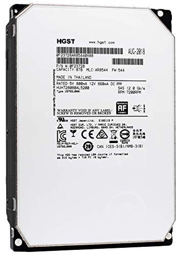 HGST Ultrastar He8 HUH728080AL5200 (0F23728) 8TB SAS 12 GB/S 7200 RPM 128MB Cache Disco duro interno de escritorio de 3.5 pulgadas (reacondicionado certificado)