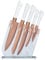 Tower T81534WR Kitchen Knife Set with Acrylic Knife Block, Stainless Steel with Soft Touch Handles, White Marble and Rose Gold, 5 Piece