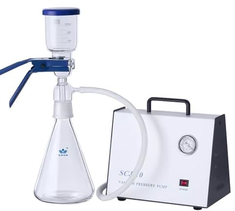 YUEWO Lab Equipment Kit Sand Core Filter Unit 1000ml with Vacuum Pump Suction Filter Device Solvent Filter for Vacuum Tube
