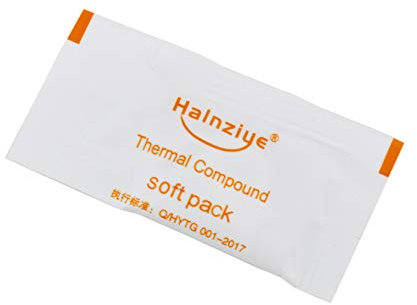 Lot de 2 pâtes thermiques Soft Pack 0,5 g HALNZIYE HY410 Blanc > 1,42 W/m-K Plage de température -30 + 280 °C Contenu total 1 g Graisse thermique Paste de refroidissement