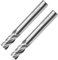 Utoolmart Lot de 2 fraises hélicoïdales HSS-AL de 8 mm de diamètre à quatre cannelures à tige droite assemblées sur des fraiseuses pour bois acrylique, PVC, MDF