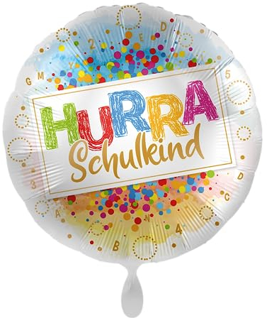 Premioloon Folienballon Ballon Hurra Schulkind rund