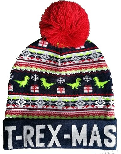 Unisex Ugly LED Weihnachtsmütze Bunt Leuchtet Strick Weihnachtsmann Pullover Xmas Party Beanie Cap mit 6 Lichtern, Stil 12, Einheitsgröße