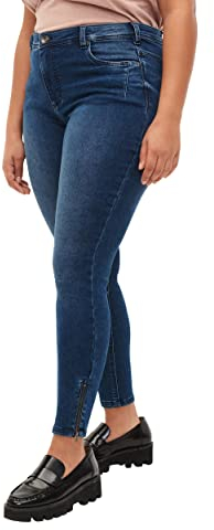 Zizzi Damen Große Größen Cropped Super Slim Fit Jeans Gr Gr 44 Dark Blue Denim - Plus Size Damen Kleidung