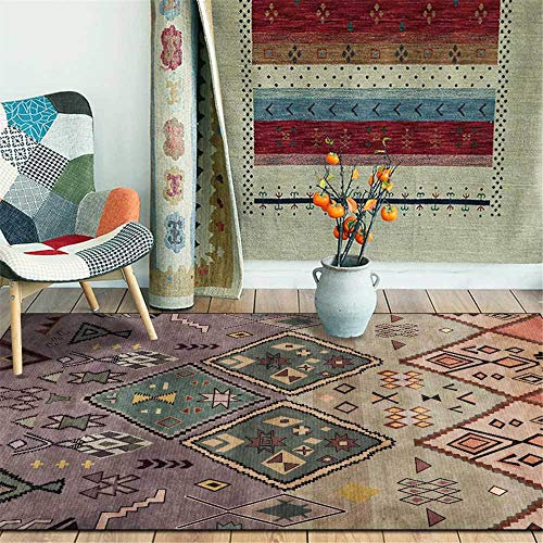 Klassischer böhmischer Teppich Lavendel Lila Vintage weicher Teppich, für Wohnzimmer Schlafzimmer Garderobe Küchensofa Kinderzimmer Waschbar-150 * 200CM