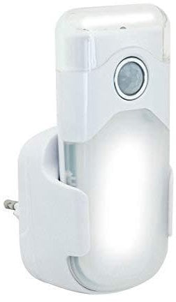 Velamp LED Nachtlicht mit automatischer Notbeleuchtung, Anti-Blackout, praktische Taschenlampenfunktion, mit Bewegungsmelder und PIR-Sensor, horizontale Buchse
