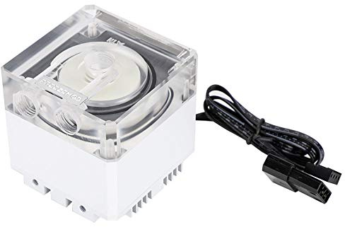 Goshyda Bomba de Agua para computadora, diseño Integrado, Tanque de Bomba de Agua de disipación de Calor rápido de 3000 RPM, Flujo de 800 L/H, Cabezal de Bomba de 3,5 Metros(Blanco)