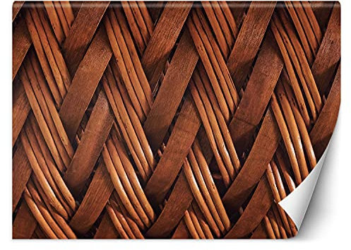 Feeby Papier Peint Intisse Structure Uni Motif 400x280 cm marron Déco Murale Trompe L' Oeil Tapisserie Moderne Salon Chambrea' Coucherr Salle De Bain Cuisine Ethnique Imitation Osier