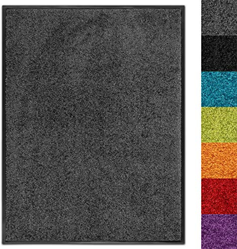 Schmutzfangmatte Use&Wash - Türmatte Sauberlaufmatte Fußabtreter - Fussmatte Teppich - für Flur Eingang Eingangsbereich - rutschfest & waschbar - in vielen Farben (120 x 180 cm, Anthrazit 03)