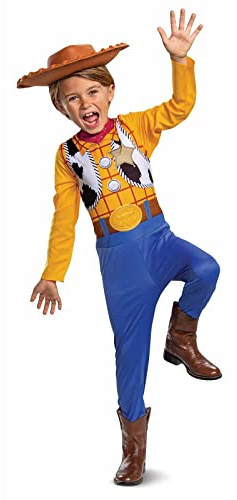 Disney Official Classic Woody Costume for Kids includes Woody Hat,Kids cowboy Costumme, woody Fancy Dress Outfit, Toy Story Costume, Costumes For Boys S, 5-6 Jahre