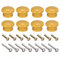 sourcing map Round Wood Knobs, 8pcs 33x23mm Pull Handles for Drawer with Screws Yellow