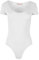 Colop WOMENS CAP SHORT SLEEVE PLAIN ROUND NECK STRETCH LEOTARD BODYSUIT UK 8-26 (White, 12-14)