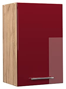 Vicco Hängeschrank Fame-Line, Bordeaux Hochglanz/Goldkraft Eiche, 45 cm