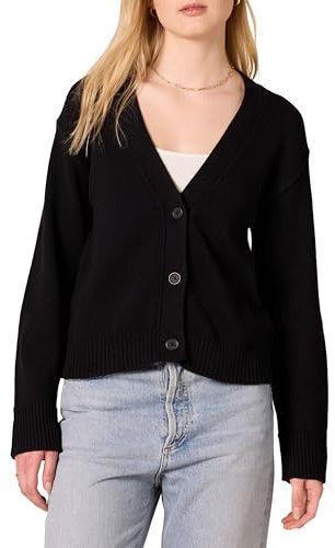 Amazon Essentials Damen Kurzer Cardigan mit V-Ausschnitt in lockerer Passform, Schwarz, XXL