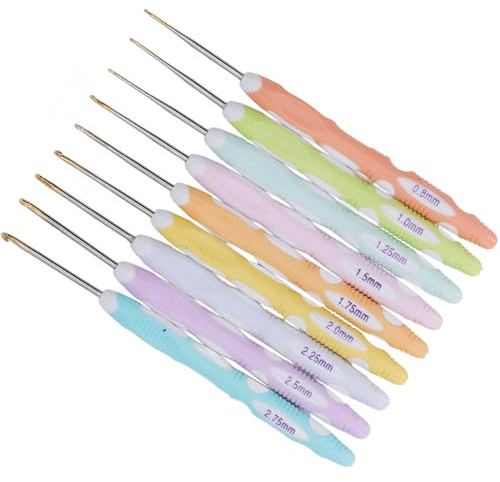 Häkelnadel-Set, Ergonomisches Stricknadel-Set, Strickgarn, 0,8 Mm, 1 Mm, 1,25 Mm, 1,5 Mm, 1,75 Mm, 2 Mm, 2,25 Mm, 2,5 Mm, 2,75 Mm