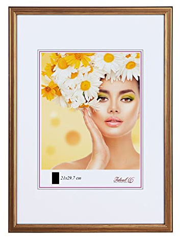 IDEAL TREND EKO Holz Bilderrahmen Foto Rahmen Holzrahmen Wanddeko Collage Poster S236: Farbe: Gold | Format: 30x30