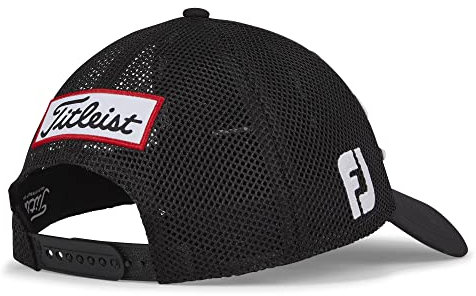 Titleist Herren Tour Performance Mesh Cap, Schwarz/Schwarz/Weiß, 57.0-59.0 cm