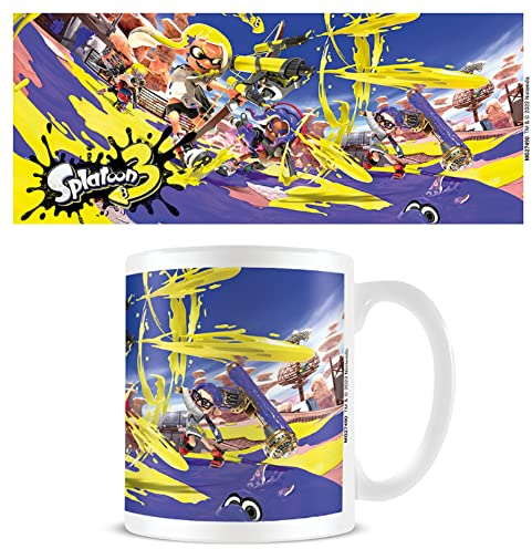 Pyramid International Splatoon Tasse à café en céramique (motif graffiti) 325 ml pour homme et femme - Produit officiel - Blanc