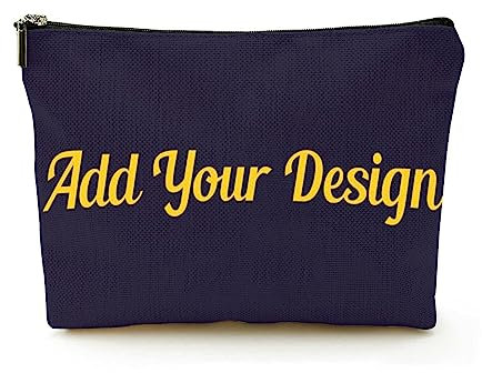 Trousse de toilette en lin Beige Texte personnalisé Cadeau commémoratif, beige, Taille unique