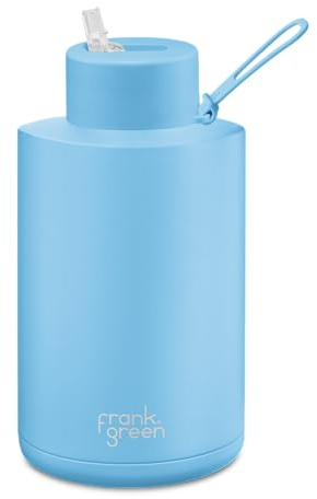 frank green Wiederverwendbare Wasserflasche mit Strohhalm-Deckel, Keramik-isolierte Wasserflaschen mit dreifachwandigem Vakuum, Flaschen für heiße und kalte Getränke, auslaufsichere Trinkflasche,