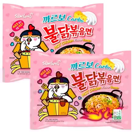 Samyang Carbonara Buldak HOT Chicken Flavor Ramen; 2x 130g