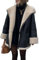Glkaend Damen Faux Shearing Moto Bomberjacke Sherpa-gefütterter Mantel Winter Aviator Ledermantel Oberbekleidung,Schwarz,S
