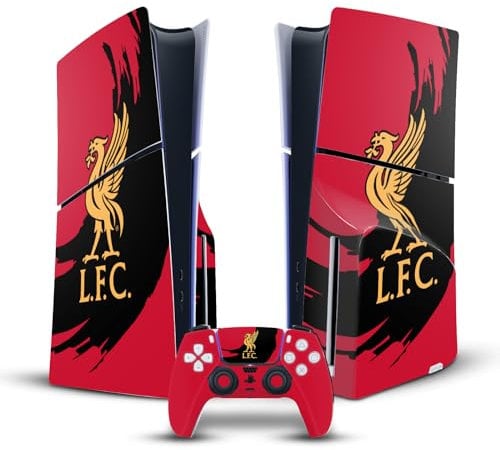 Head Case Designs Officially Licensed Liverpool Football Club Sweep Stroke Art Vinyl Sticker Gaming Skin Decal Compatible With Sony PlayStation 5 PS5 Slim Disc Edition Console & DualSense Controller