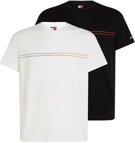 Tommy Jeans Herren 2er Pack T-Shirts Kurzarm aus Baumwolle