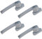 BASI | 4er Set Fenstergriff abschließbar | Farbe Weiß oder Silber | Aluminium | Balkontürgriff | Kindersicherung | Stiftlänge 35 mm | Griff für Fenster Terassentür | 4 Stück | 8 Schlüssel