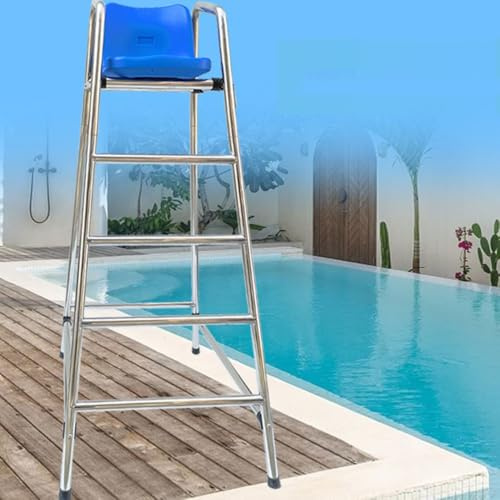 ZHPPED Silla de socorrista de Piscina Escalera de Piscina Equipo de Seguridad Silla de Socorrista, 120/150/ 180cm de Altura Sillas de Salvamento de Alta Resistencia para Playa,H-180cm/70in/5.9ft