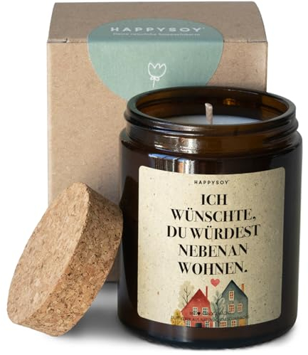 Geschenke für Freundin - Duftkerze mit Spruch - Liebe, Lieblingsmensch, Geschenk für Sie - Handgemachte Kerze - Sojawachs - Apothekerglas