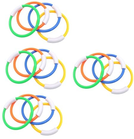 ibasenice 16 Pièces Anneau de plongée Anneaux de plongée en Piscine Jouets de Piscine pour Enfants Jeux d'eau Jeux de Piscine Jouets de Natation Anneaux de Piscine Jouets pour Enfants Abdos