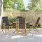 LAPOOH Bistrostühle 4 STK. Klappbar mit Dunkelgrauen Kissen Bambus, Gartenstühle, Balkonstuhl, Terrassenstühle, Gartensessel, Garten Stühle, Gartenmöbel, Balkon Stühle - 3208929