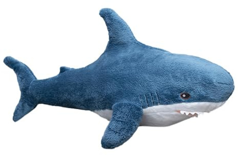 Niedlicher Hai Wal Plüschtier Stofftier Kuscheltier Weiches Kissen Puppe Wurfkissen, als und Dekoration Geschenk für Kinder (40 cm,Blau)