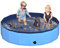 CACSPS 200x30 cm Faltbarer Hundepool – zusammenklappbarer Kinderpool aus Hartplastik für Hunde und Kinder, rutschfeste Haustierbadewanne für den Außeneinsatz im Garten, leicht und tragbar (Blau)