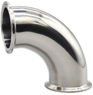 2 Tri-Clamp-Sanitär-90-Grad-Bogen, 51 mm Rohr-Außendurchmesser, 304-Edelstahl-Fitting, 64 mm Hülsen-Außendurchmesser for selbstgebrautes Bier