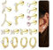 MILACOLATO Helix Piercings Gold Piercing Ohr Chirurgenstahl Ohrstecker Creolen Ohrringe für Damen CZ Blume Opal Knorpel Conch Helix Tragus Piercing Set für Mehrere Ohrlöcher