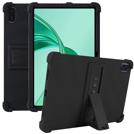 Heioloo Cover per Honor Pad X8a 11.0 2024 Tablet, con Supporto Custodia per Assorbimento degli Urti con Paraurti in Silicone Morbido Protettiva [Protezione da Caduta] - Nero