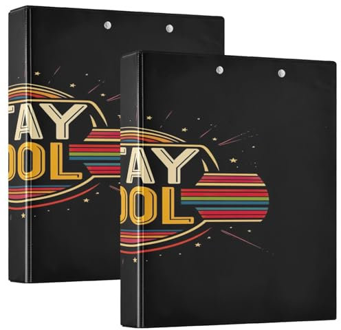 Trendy Stripes Black Binder Ring, 2 Pack Recipes Binder, Large 3 Ring Binder