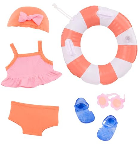Our Generation – Puppenkleidung für 46 cm Puppen – Mit Schwimmreifen, Sonnenbrille & Sandalen – Für Kinder ab 3 Jahren – Floaty Fun Badeanzug