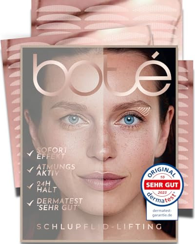 BOTÉ 144 Schlupflider Stripes unsichtbar & atmungsaktiv (S) - Lidstraffung Strips für strahlende Augen - Eyelid Stickers gegen Schlupflider - Schlupflid Stripes - Dermatest sehr gut - NEUE GRÖSSEN