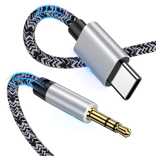 Sidpro Aux Cable for iPhone in Car,1M USB Type C to 3.5mm Audio Aux Jack Cable,Car Stereo Cord Headphone Adapter for iPhone 16 15 Pro Max,Samsung Galaxy S25 S24 S23 S22 A16 A35 A55 Note 20,Pixel 9/8