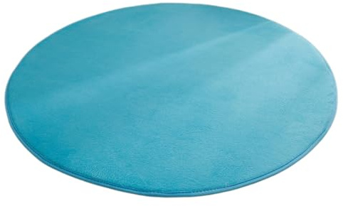 Runder Teppich aus Korallensamt,Rutschfester Waschbare Hundeteppich,Schlafzimmer Teppich,Flur Teppich Duschvorleger Fussmatten,für Esszimmer Schlafzimmer Bettvorleger Wohnzimmer,Himmelblau,120cm