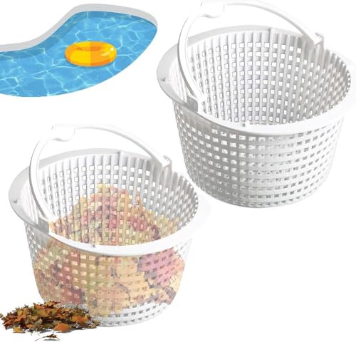 Skimmer Korb, Pool Sieb 15.5 cm Durchmesser Mehrzweck-Skimmer-Filterkorb Skimmer Korb Befestigung Skimmer Filterkorb Für Effektive Poolreinigung Ersatz-Skimmerkorb Pool Vorfilter (2 PCS)