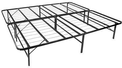 i-flair Klappbett Metall 180x200 cm Letto in Schwarz – Faltbares Gästebett mit stabilem Rahmen & Stauraum – platzsparendes Metallbett für Gäste, langlebiges Faltbett, klappbar & leicht zu verstauen