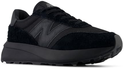 New Balance Unisex 370 Shoes, Black/Castlerock, 5.5/M