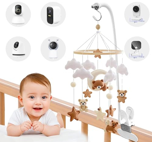 Mobile Halterung für Babybett Wickeltisch, 68cm Flexibel Klammerhalter Kinderzimmer-Dekoration, Universal für Aufhängung Windspiele/Bettglocke/Baby Spielzeuge, Babyphone & Handy Halter Zubehör